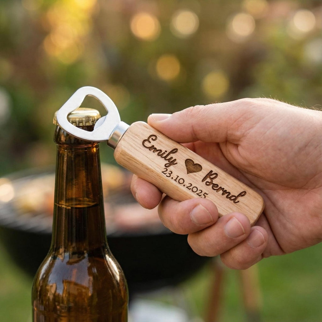 Flaschenöffner Weihnachten personalisiert – Weihnachtsgeschenk für Papa & Männer - LaserArt Germany