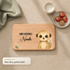 Frühstücksbrettchen Safari & Savanne mit Erdmännchen-Motiv und personalisiertem Namen