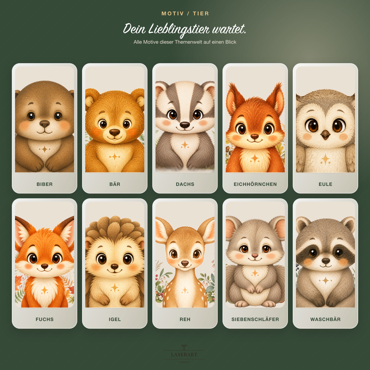 Tiermotive der Themenwelt Waldtiere zur Auswahl