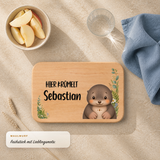 Frühstücksbrettchen mit Maulwurf-Motiv und personalisiertem Namen