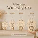 Geburtsschild 3D Tiermotiv aus Holz | personalisiert - LaserArt Germany