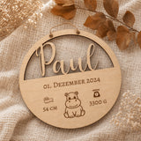 Geburtsschild aus Holz für Enkelkind | personalisiert - LaserArt Germany