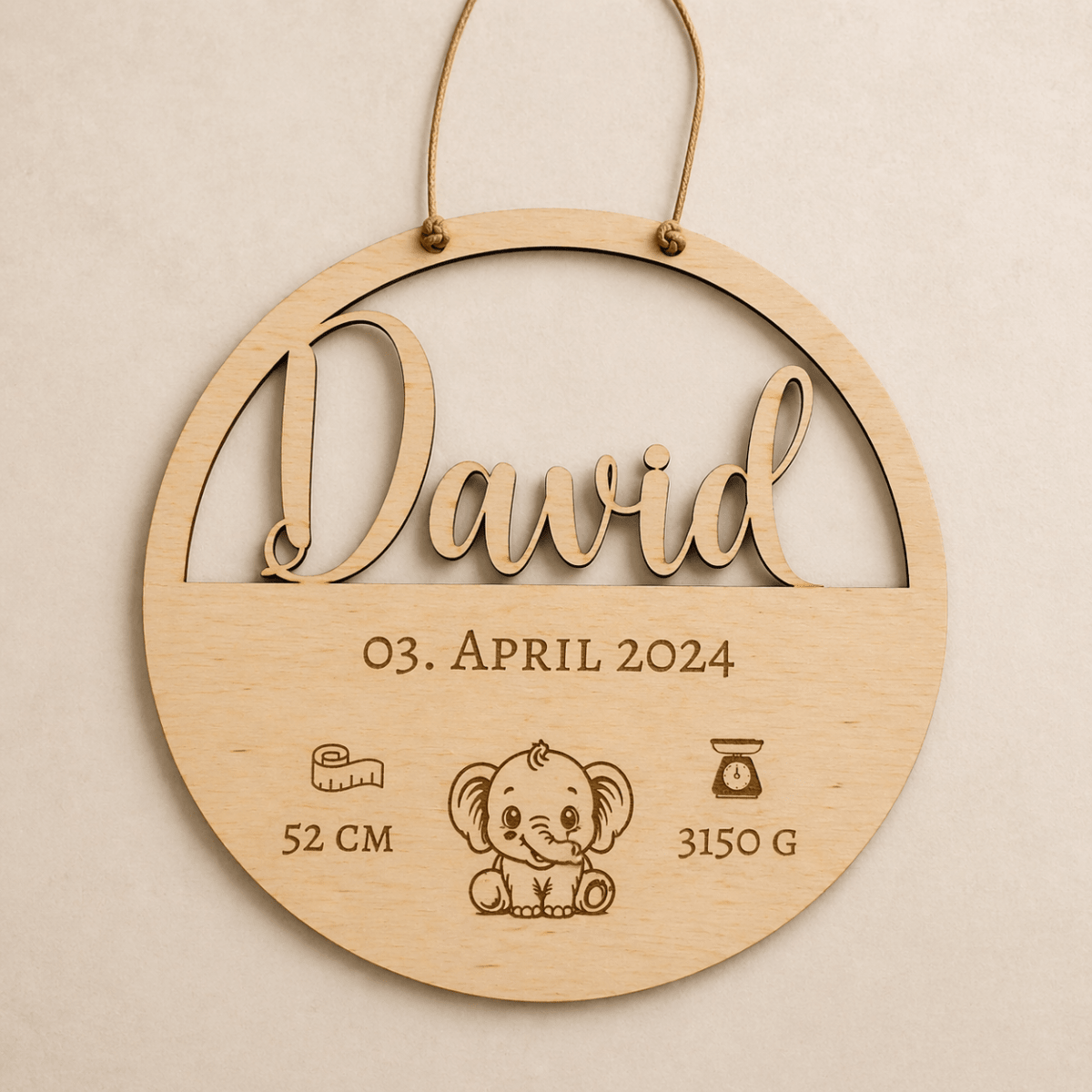 Geburtsschild aus Holz für Enkelkind | personalisiert - LaserArt Germany