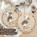 Geburtsschild aus Holz personalisiert | 3D - Monogramm mit Rose & Daten zur Geburt - LaserArt Germany
