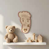 Geburtsschild Flasche aus Holz | personalisiert zur Geburt - LaserArt Germany