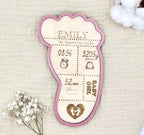 Geburtsschild Flasche | Geschenk zur Geburt personalisiert aus Holz - LaserArt Germany