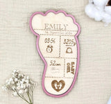 Geburtsschild Flasche | Geschenk zur Geburt personalisiert aus Holz - LaserArt Germany