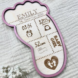 Geburtsschild Flasche | Geschenk zur Geburt personalisiert aus Holz - LaserArt Germany