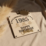 Geldgeschenk Geburtstag personalisiert zum Runden | Awesome Since Jahrgang - LaserArt Germany