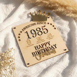 Geldgeschenk Geburtstag personalisiert zum Runden | Awesome Since Jahrgang - LaserArt Germany