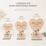 Größenvergleich des Hochzeitsherzens in 18, 20 und 25 cm