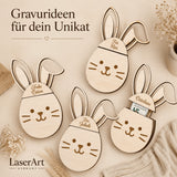 Geldgeschenk Ostern Osterhase aus Holz | personalisiert - LaserArt Germany