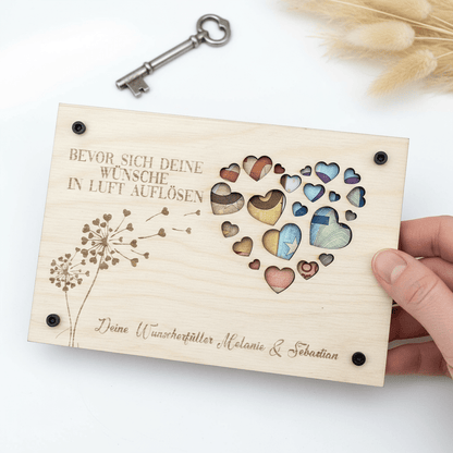 Geldgeschenk personalisierter Wunscherfüller - Herz - LaserArt Germany