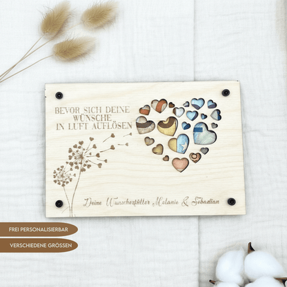 Geldgeschenk personalisierter Wunscherfüller - Herz - LaserArt Germany