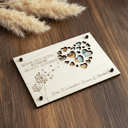 Geldgeschenk personalisierter Wunscherfüller - Herz - LaserArt Germany