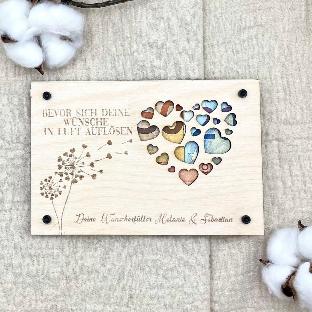 Geldgeschenk personalisierter Wunscherfüller - Herz - LaserArt Germany