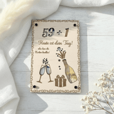 Geldgeschenk personalisierter Wunscherfüller Holz - Runder Gebrutstag - LaserArt Germany