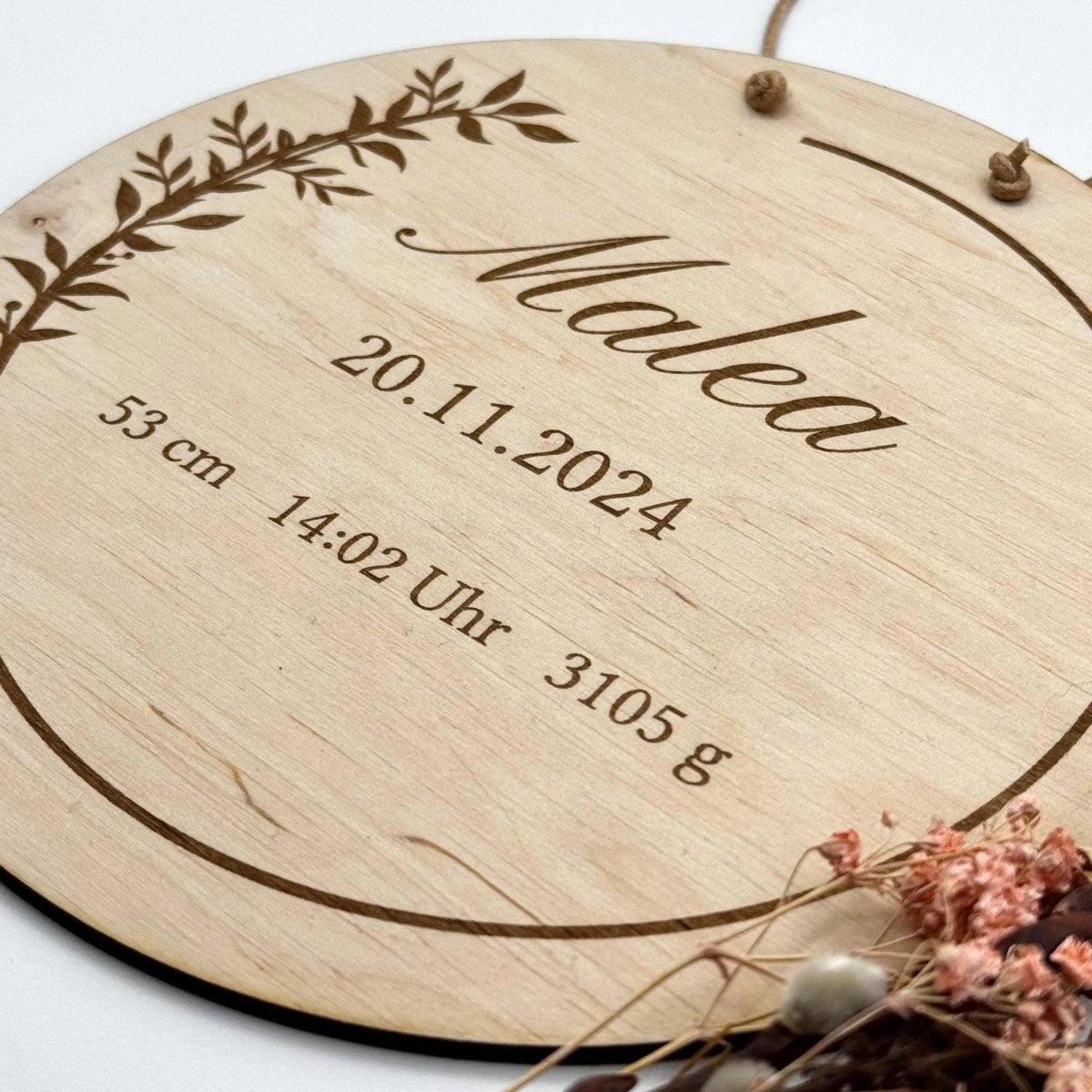 Geschenk für Neugeborenes | Geburtsschild aus Holz - LaserArt Germany