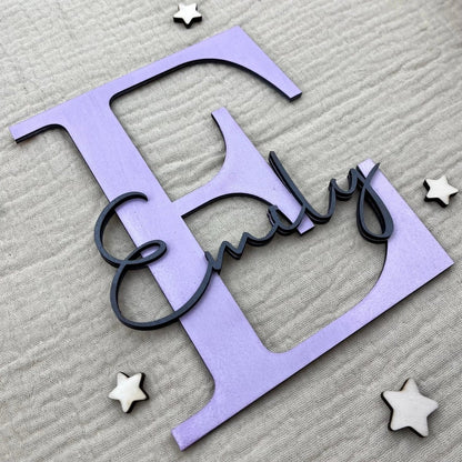 Holz Namensschild | Kinderzimmer Türschild - LaserArt Germany