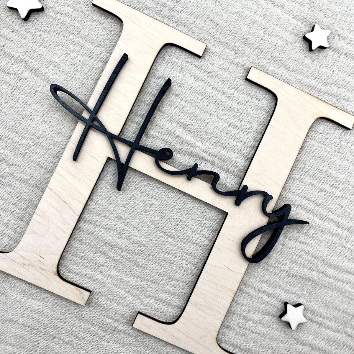 Holz Namensschild | Kinderzimmer Türschild - LaserArt Germany