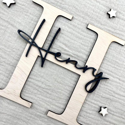 Holz Namensschild | Kinderzimmer Türschild - LaserArt Germany