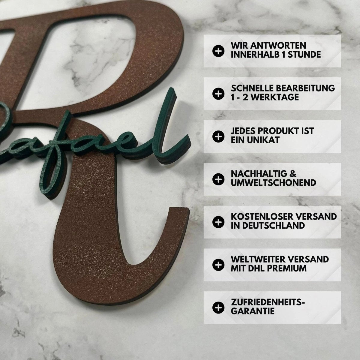 Holz Namensschild | Kinderzimmer Türschild - LaserArt Germany