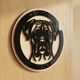 Hundeportrait nach Foto | Personalisiertes Hundeschild aus Holz mit Name - LaserArt Germany