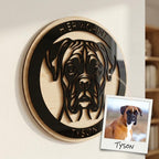 Hundeportrait nach Foto personalisiertes Hundeschild aus Holz – Hauptansicht