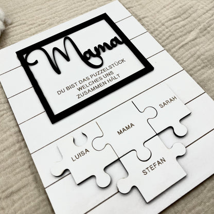 Personalisiertes Puzzle Bild Mama  Du bist das Puzzlestück das uns zusammenhält  Geschenk Muttertag, Geburtstag, mit Namen der Kinder