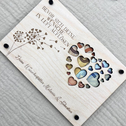 Geldgeschenk aus Holz personalisiert – Geschenk für Hochzeit, Geburtstag & Jubiläum