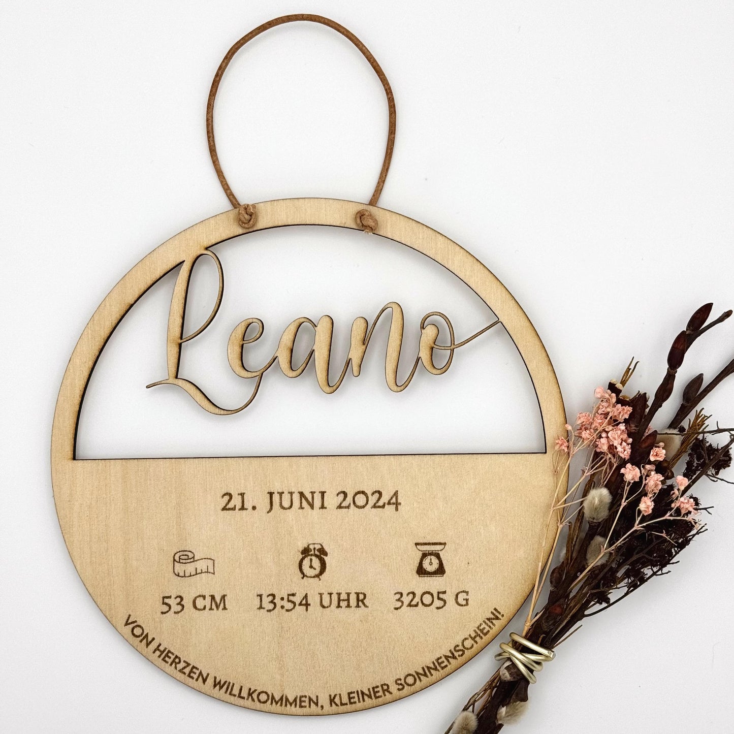 Personalisiertes Geburtsschild Geburtstafel, Gravur mit Geburtsdaten, Geschenk Geburt, Taufe, Schwangerschaft, Babyzimmer Kinderzimmer Deko