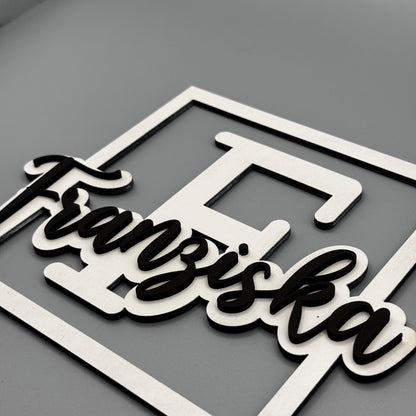 Namensschild aus Holz personalisiert – Geschenk zur Babyparty & Babyzimmer Deko