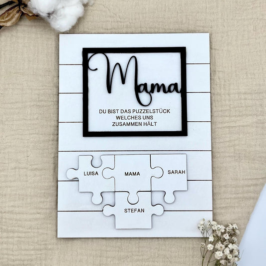 Personalisiertes Puzzle Bild Mama  Du bist das Puzzlestück das uns zusammenhält  Geschenk Muttertag, Geburtstag, mit Namen der Kinder