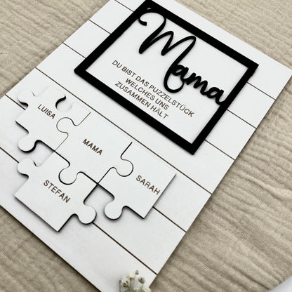 Personalisiertes Puzzle Bild Mama  Du bist das Puzzlestück das uns zusammenhält  Geschenk Muttertag, Geburtstag, mit Namen der Kinder