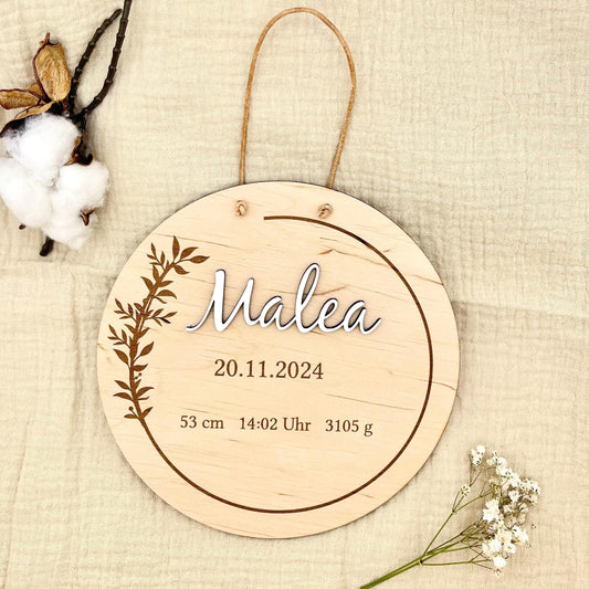 Geschenkidee Geburt Geburtsschild aus Holz personalisierter Name Geburtsdatum Geschenk Geburt, Taufe, Eltern, Baby Tochter Junge Wanddeko