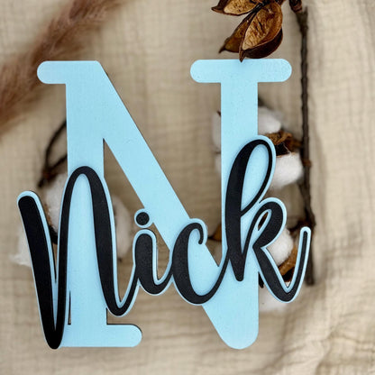 Namensschild aus Holz personalisiert – Geschenk zum Kindergeburtstag & Kinderzimmer