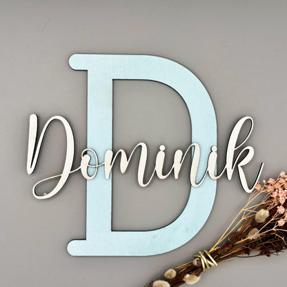 Namensschild als Taufgeschenk   personalisiertes Türschild mit Buchstabe & Name  Taufgeschenk für Mädchen Jungen  Kinderzimmer Deko