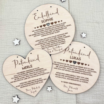 Taufgeschenk Enkelkind Personalisiertes Holz Taufschild mit Name Datum und Spruch Geschenk Oma Opa