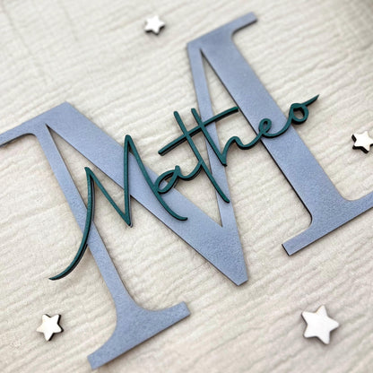 Geschenkidee Geburt & Taufe personalisiert  Deko Kinderzimmer Babyzimmer | Geschenkidee Babyparty | Individuelles Namensschild Holz