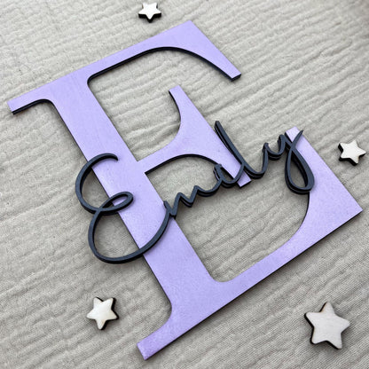 Namensschild aus Holz personalisiert  Türschild Kinderzimmer Babyzimmer | Geschenk zur Geburt & Taufe | Deko Holz Namensschild