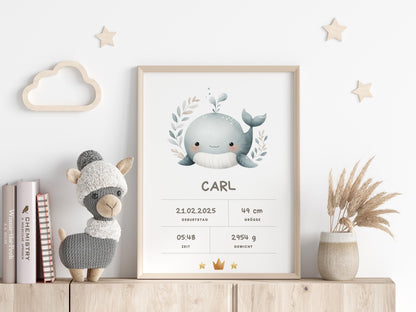 Geburt Poster Junge oder Mädchen  personalisiertes Babybild mit Namen, Geburtsdaten & mehr | Geschenk zur Geburt, Taufe Babyparty