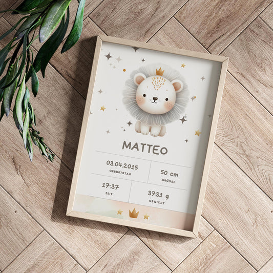 Geburtsposter Erinnerung an den ersten Tag  personalisiertes Poster für Jungen & Mädchen | Geschenkidee Babyzimmer mit Namen Geburtsdaten