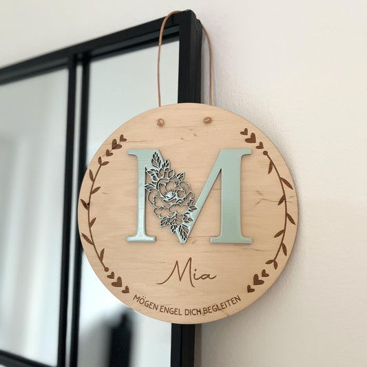 Geburtsschild Namensschild Baby  personalisiertes Holzschild mit Name und Geburtsdaten, Taufgeschenk, Babyzimmer Geschenk