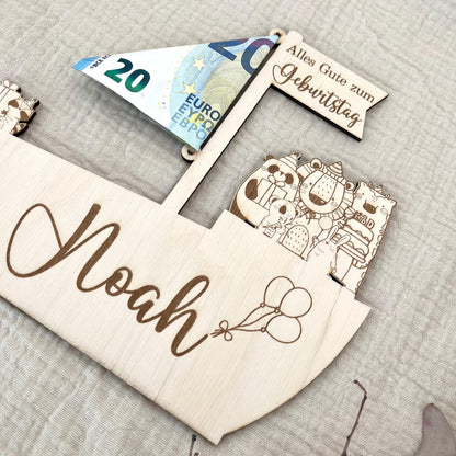 Personalisierte Geschenkidee Geburtstag Geldgeschenk Taufe, Kommunion, Konfirmation personalisiert mit Namen & Anlass  Geld verschenken