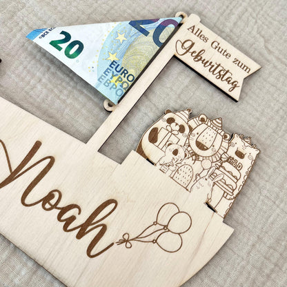 Personalisierte Geschenkidee Geburtstag Geldgeschenk Taufe, Kommunion, Konfirmation personalisiert mit Namen & Anlass  Geld verschenken