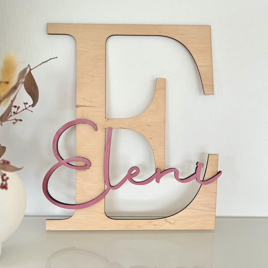 Namensschild aus Holz personalisiert  Türschild Kinderzimmer Babyzimmer | Geschenk zur Geburt & Taufe | Deko Holz Namensschild