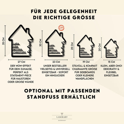 Familienschild aus Holz personalisiert – Geschenk zur Hochzeit, Einzug & Familie