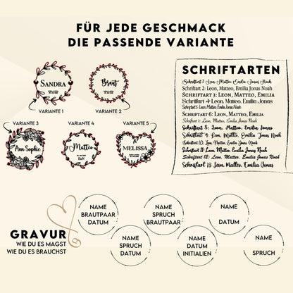 Platzkarten Holz Hochzeit  Tischkarten personalisiert  Sitzplan Namensschilder Taufe Kommunion Geburtstag  Tischdeko Gäste mit Gravur