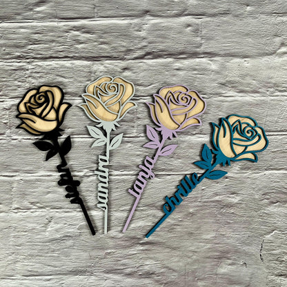 Personalisierte Rose aus Holz – 3D Blumengeschenk & Dekoration