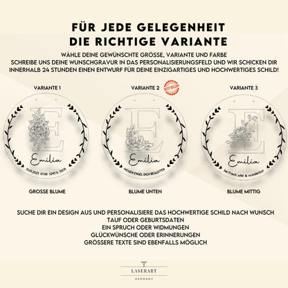Geburtsschild Namensschild Baby  personalisiertes Holzschild mit Name und Geburtsdaten, Taufgeschenk, Babyzimmer Geschenk